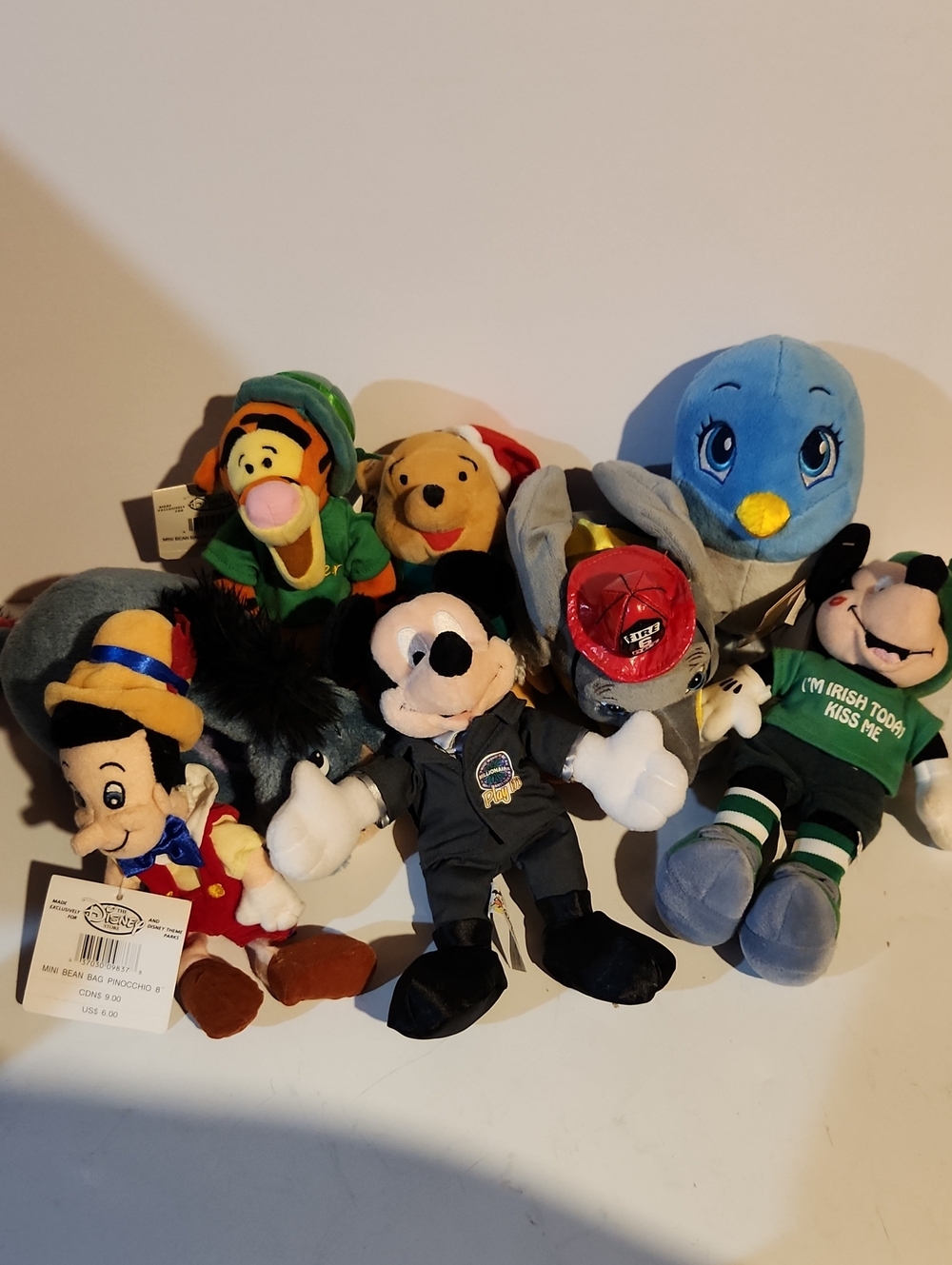 Disney Plush Assorted Character Bundle - Blue, Black, Green, Red, Yellow